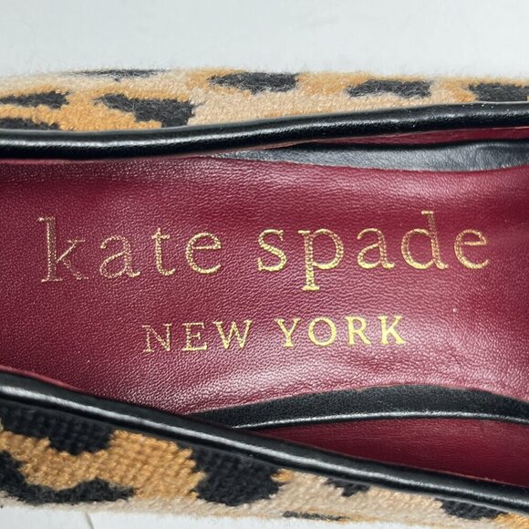 Kate Spade Shoes Needlepoint  Leopard Print Leather Size 6.5 - Picture 4 of 14